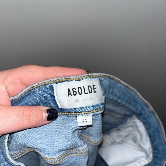 AGOLDE Mid Rise Blue Skinny Jeans Size 26 - Picture 2 of 11